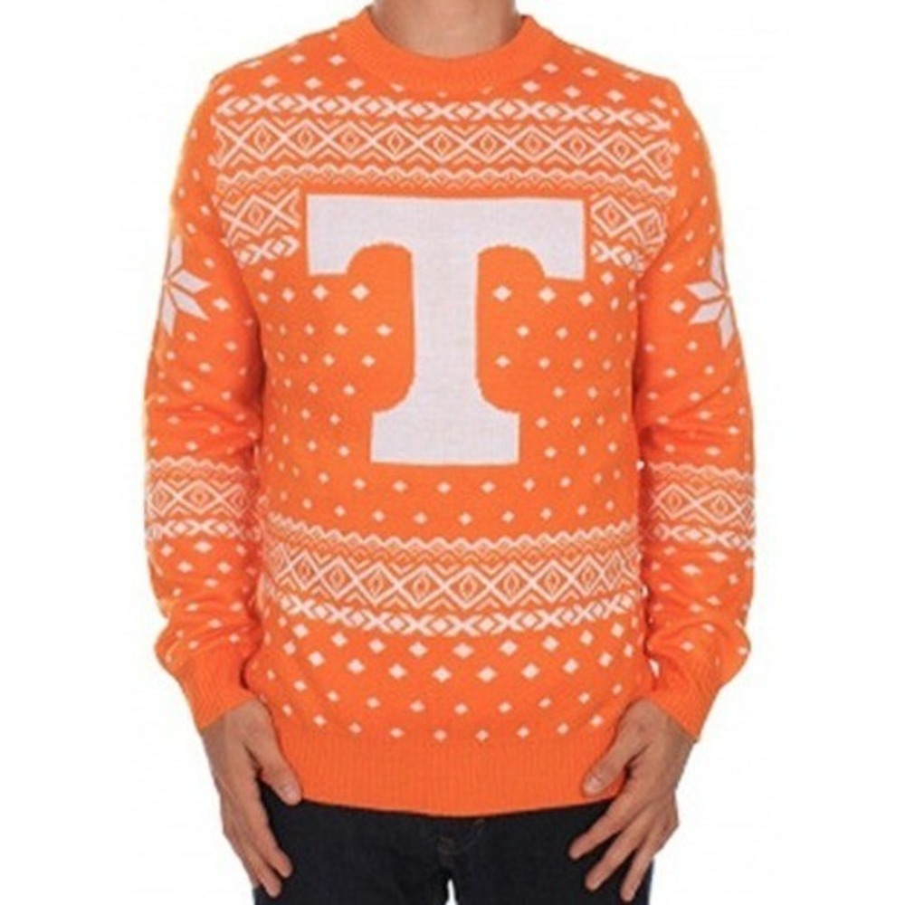 Campus Specialties Tennessee Volunteers NCAA Orange Fair Isle Sweater Mens Small